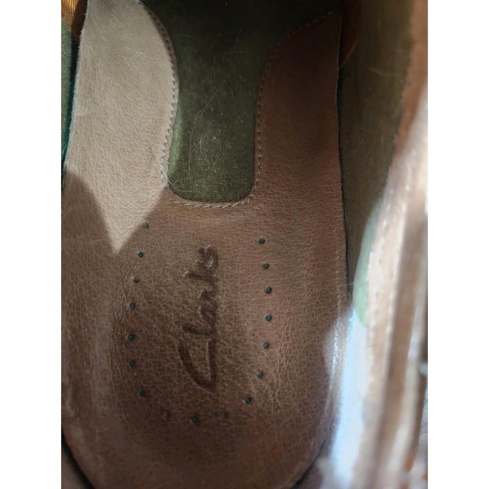 Clarks Shoes Mens Size 11 Brown Leather Lace Up Casual Comfort Sneakers 70852 - Picture 9 of 10